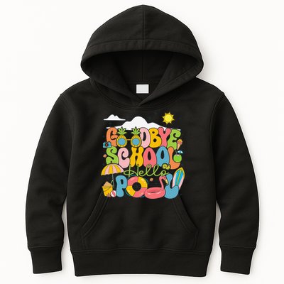 Goodbye School Hello Pool Schools Out For Summer Costume Kids Hoodie