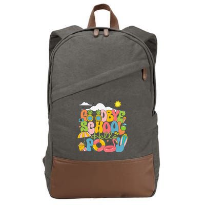 Goodbye School Hello Pool Schools Out For Summer Costume Cotton Canvas Backpack