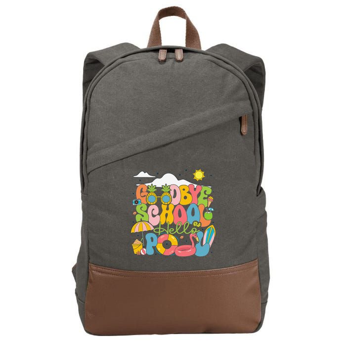Goodbye School Hello Pool Schools Out For Summer Costume Cotton Canvas Backpack