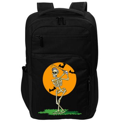 Golfing Skeleton Halloween Golf Halloween Golfer Impact Tech Backpack