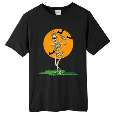 Golfing Skeleton Halloween Golf Halloween Golfer Tall Fusion ChromaSoft Performance T-Shirt