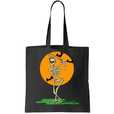 Golfing Skeleton Halloween Golf Halloween Golfer Tote Bag