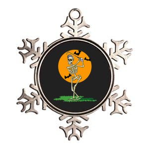 Golfing Skeleton Halloween Golf Halloween Golfer Metallic Star Ornament