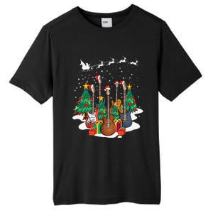 Guitar Santa Hat Christmas Tree Funny Music Loves Xmas Gifts Tall Fusion ChromaSoft Performance T-Shirt