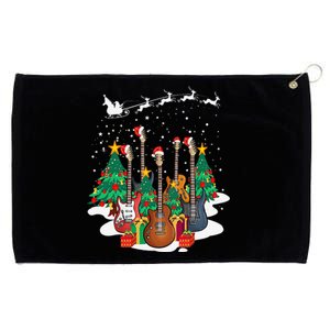 Guitar Santa Hat Christmas Tree Funny Music Loves Xmas Gifts Grommeted Golf Towel