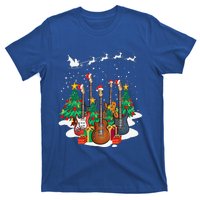 Guitar Santa Hat Christmas Tree Funny Music Loves Xmas Gifts T-Shirt