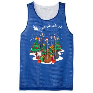 Guitar Santa Hat Christmas Tree Funny Music Loves Xmas Gifts Mesh Reversible Basketball Jersey Tank