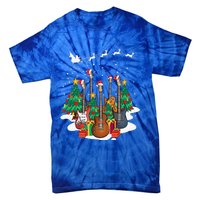 Guitar Santa Hat Christmas Tree Funny Music Loves Xmas Gifts Tie-Dye T-Shirt