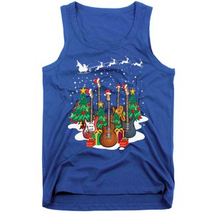 Guitar Santa Hat Christmas Tree Funny Music Loves Xmas Gifts Tank Top