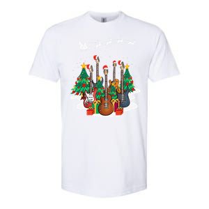 Guitar Santa Hat Christmas Tree Funny Music Loves Xmas Gifts Softstyle CVC T-Shirt