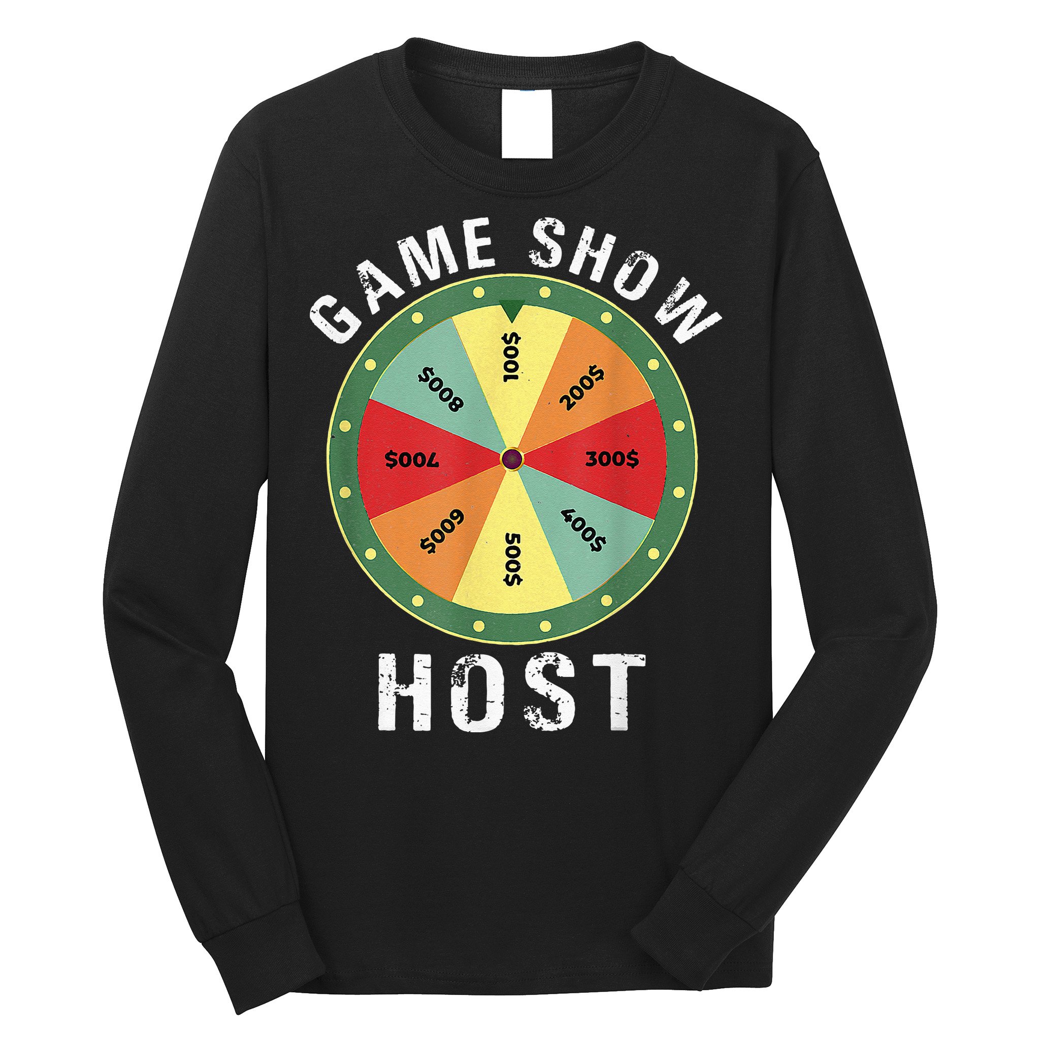 Game Show Host Trivia Board Game Night Questions Vintage Long Sleeve Shirt