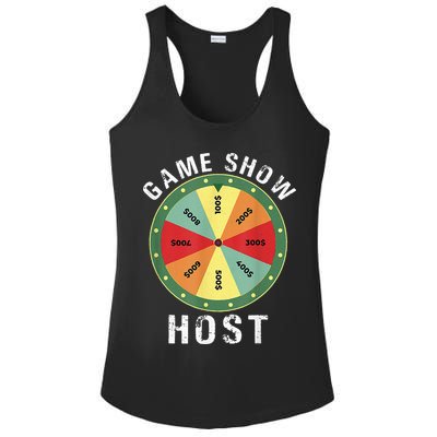 Game Show Host Trivia Board Game Night Questions Vintage Ladies PosiCharge Competitor Racerback Tank