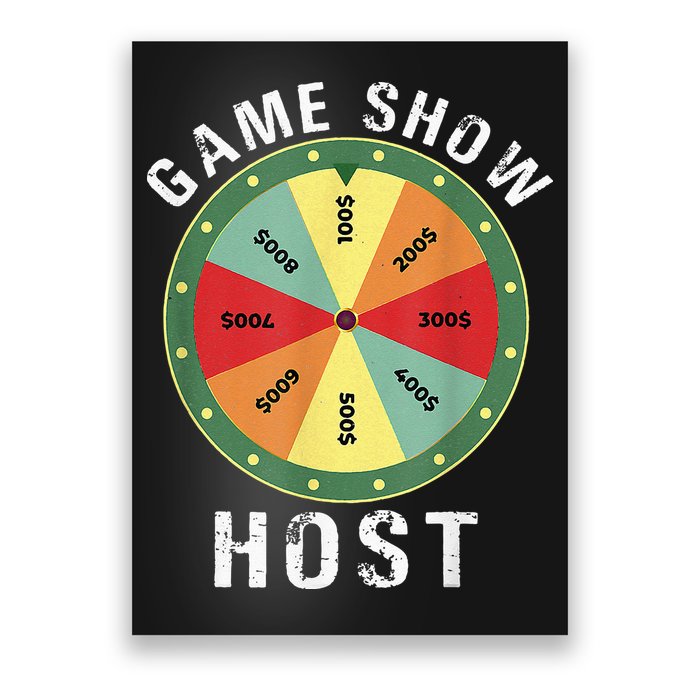Game Show Host Trivia Board Game Night Questions Vintage Poster