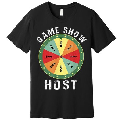 Game Show Host Trivia Board Game Night Questions Vintage Premium T-Shirt