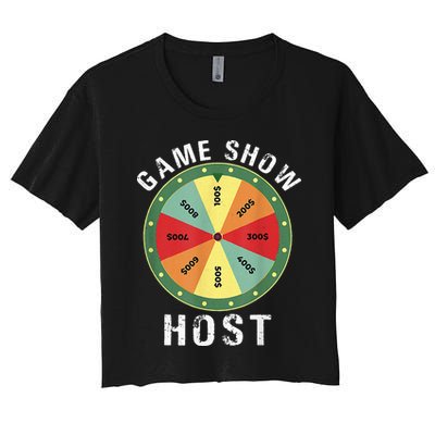 Game Show Host Trivia Board Game Night Questions Vintage Crop Top