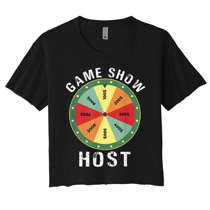 Game Show Host Trivia Board Game Night Questions Vintage Crop Top