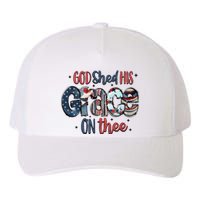 God Shed His Grace On Thee 4th Of July Groovy Patriotic Yupoong Adult 5-Panel Trucker Hat