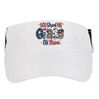 God Shed His Grace On Thee 4th Of July Groovy Patriotic Adult Drive Performance Visor