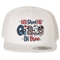 God Shed His Grace On Thee 4th Of July Groovy Patriotic Wool Snapback Cap