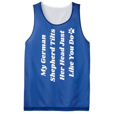 German Shepherd Head Tilt Funny Mesh Reversible Basketball Jersey Tank