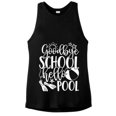 Goodbye School Hello Pool Summer Last Day Of School Ladies PosiCharge Tri-Blend Wicking Tank