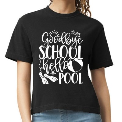 Goodbye School Hello Pool Summer Last Day Of School Comfort Colors Boxy T-Shirt