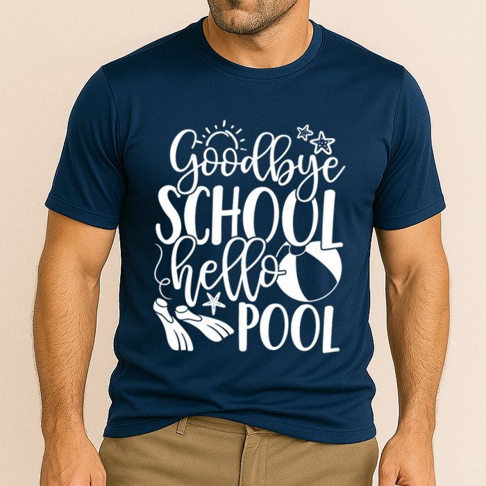 Goodbye School Hello Pool Summer Last Day Of School Performance Shirt