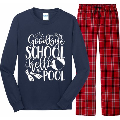 Goodbye School Hello Pool Summer Last Day Of School Long Sleeve Pajama Set