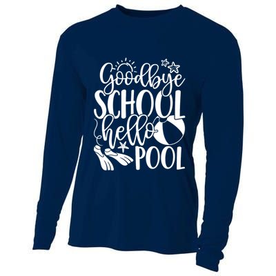 Goodbye School Hello Pool Summer Last Day Of School Cooling Performance Long Sleeve Crew
