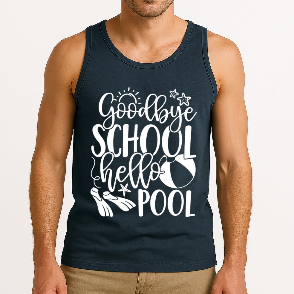 Goodbye School Hello Pool Summer Last Day Of School Tank Top