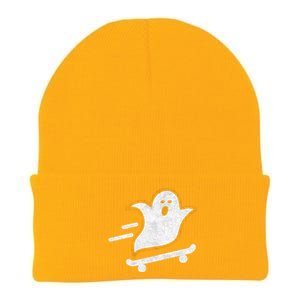 Ghost Skate Halloween Skateboarding Spooky Skateboard Funny Cute Gift Knit Cap Winter Beanie