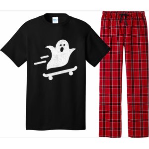 Ghost Skate Halloween Skateboarding Spooky Skateboard Funny Cute Gift Pajama Set