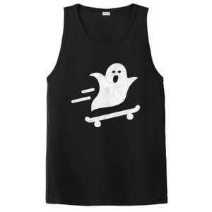 Ghost Skate Halloween Skateboarding Spooky Skateboard Funny Cute Gift PosiCharge Competitor Tank