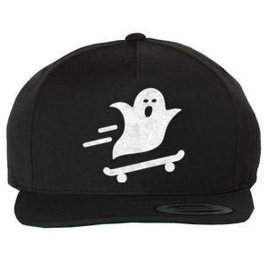 Ghost Skate Halloween Skateboarding Spooky Skateboard Funny Cute Gift Wool Snapback Cap