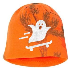 Ghost Skate Halloween Skateboarding Spooky Skateboard Funny Cute Gift Kati - Camo Knit Beanie