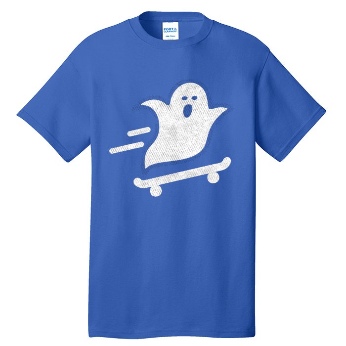 Ghost Skate Halloween Skateboarding Spooky Skateboard Funny Cute Gift Tall T-Shirt