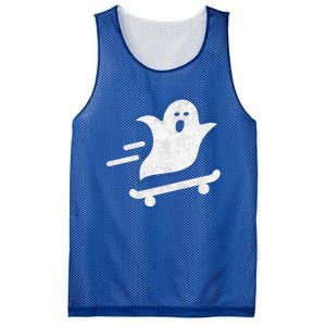 Ghost Skate Halloween Skateboarding Spooky Skateboard Funny Cute Gift Mesh Reversible Basketball Jersey Tank