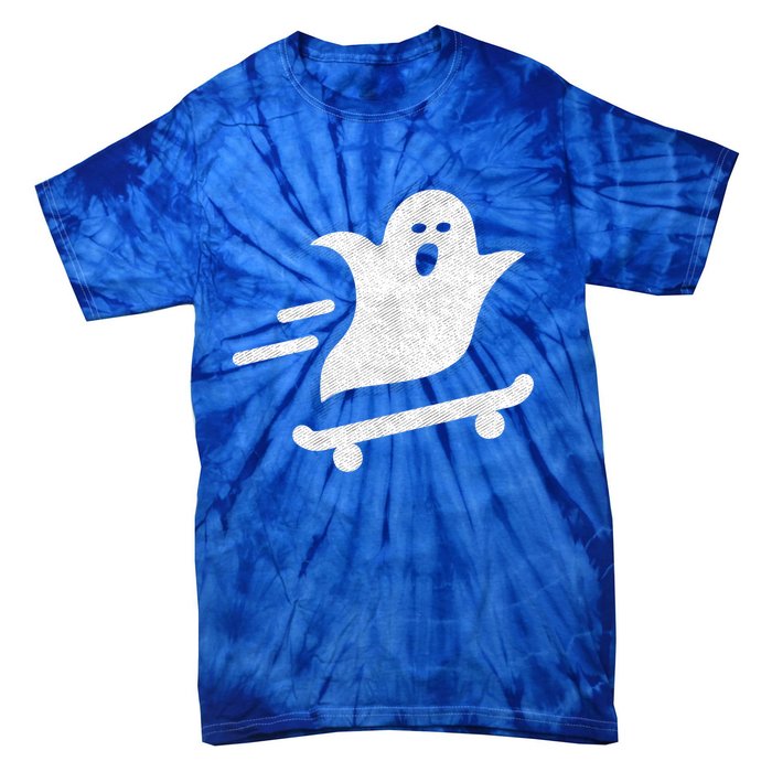 Ghost Skate Halloween Skateboarding Spooky Skateboard Funny Cute Gift Tie-Dye T-Shirt