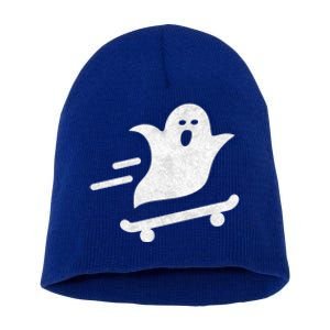 Ghost Skate Halloween Skateboarding Spooky Skateboard Funny Cute Gift Short Acrylic Beanie