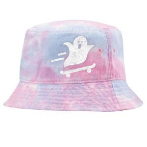 Ghost Skate Halloween Skateboarding Spooky Skateboard Funny Cute Gift Tie-Dyed Bucket Hat