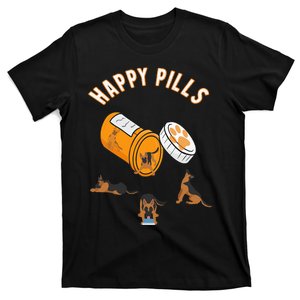 German Shepherd Happy Pills Funny Gifts For Owner Dog GSD T-Shirt