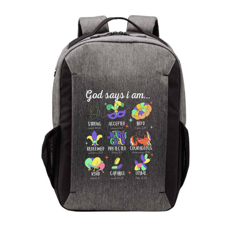 God Says I Am Mardi Gras Christian Bible Verse Fattuesday Vector Backpack