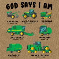 God Says I Am Tractor Farm Truck Bible Verse Cotton Canvas Backpack
