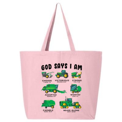 God Says I Am Tractor Farm Truck Bible Verse 25L Jumbo Tote
