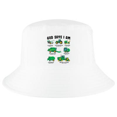 God Says I Am Tractor Farm Truck Bible Verse Cool Comfort Performance Bucket Hat