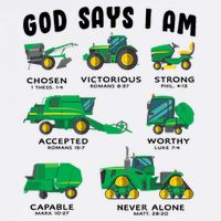 God Says I Am Tractor Farm Truck Bible Verse Bucket Hat