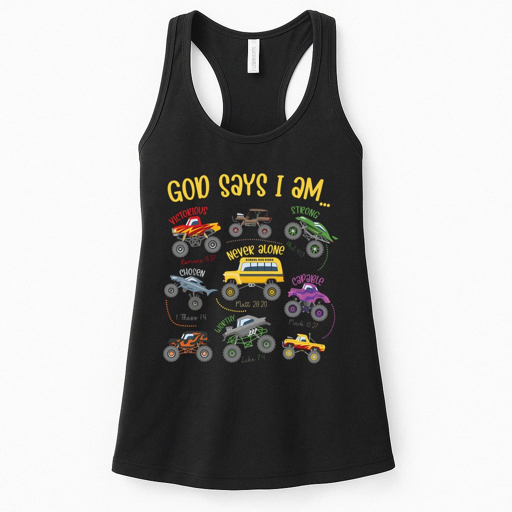 God Says I Am Construction Bible Verse Truck Womens Tank Top
