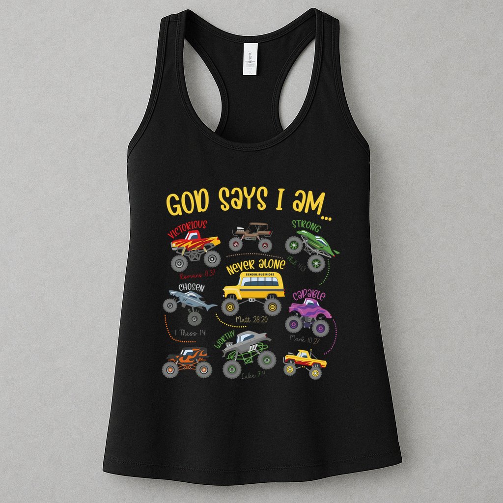 God Says I Am Construction Bible Verse Truck Womens Tank Top