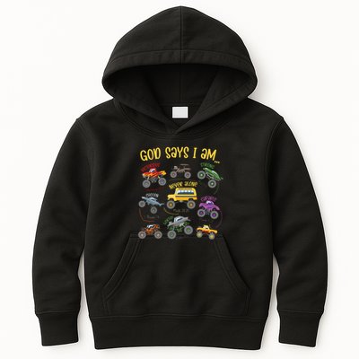 God Says I Am Construction Bible Verse Truck Kids Hoodie