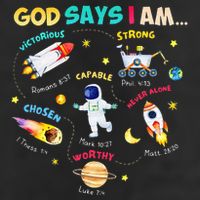 God Says I Am Outer Space Themed Bible Christian Cool Comfort Performance Bucket Hat